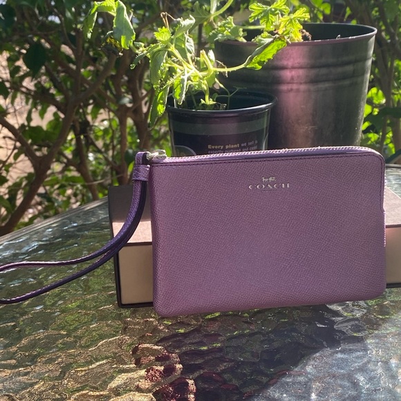 Coach Handbags - Coach Pink & Silver Wristlet